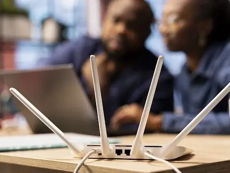 Wi-Fi router on a desk
